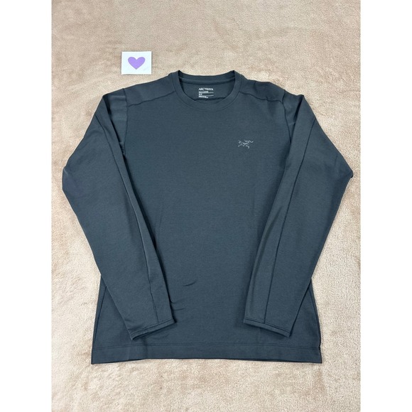 Arcteryx Cormac Crew Neck Shirt Mens Small Black Long Sleeve EUC - Picture 1 of 8